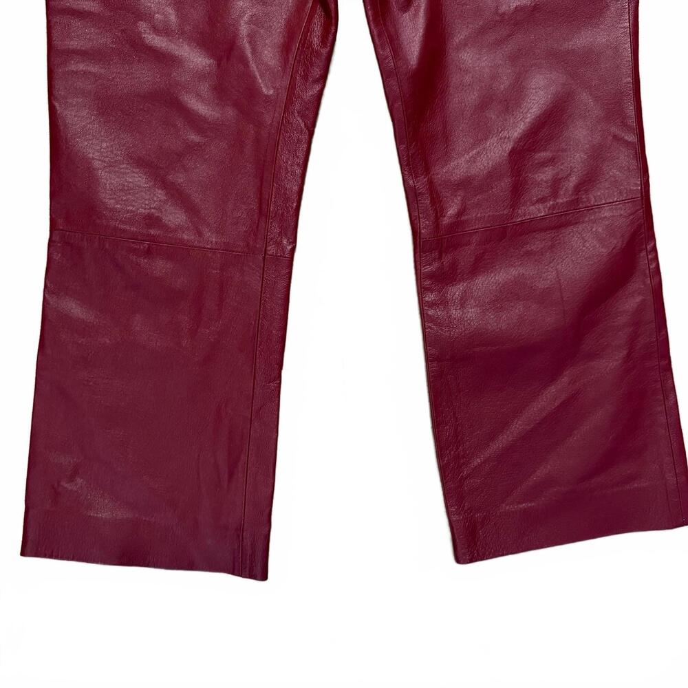 Vintage Y2K Newport News Cranberry Genuine Leather Pants 12 - Picture 4 of 8